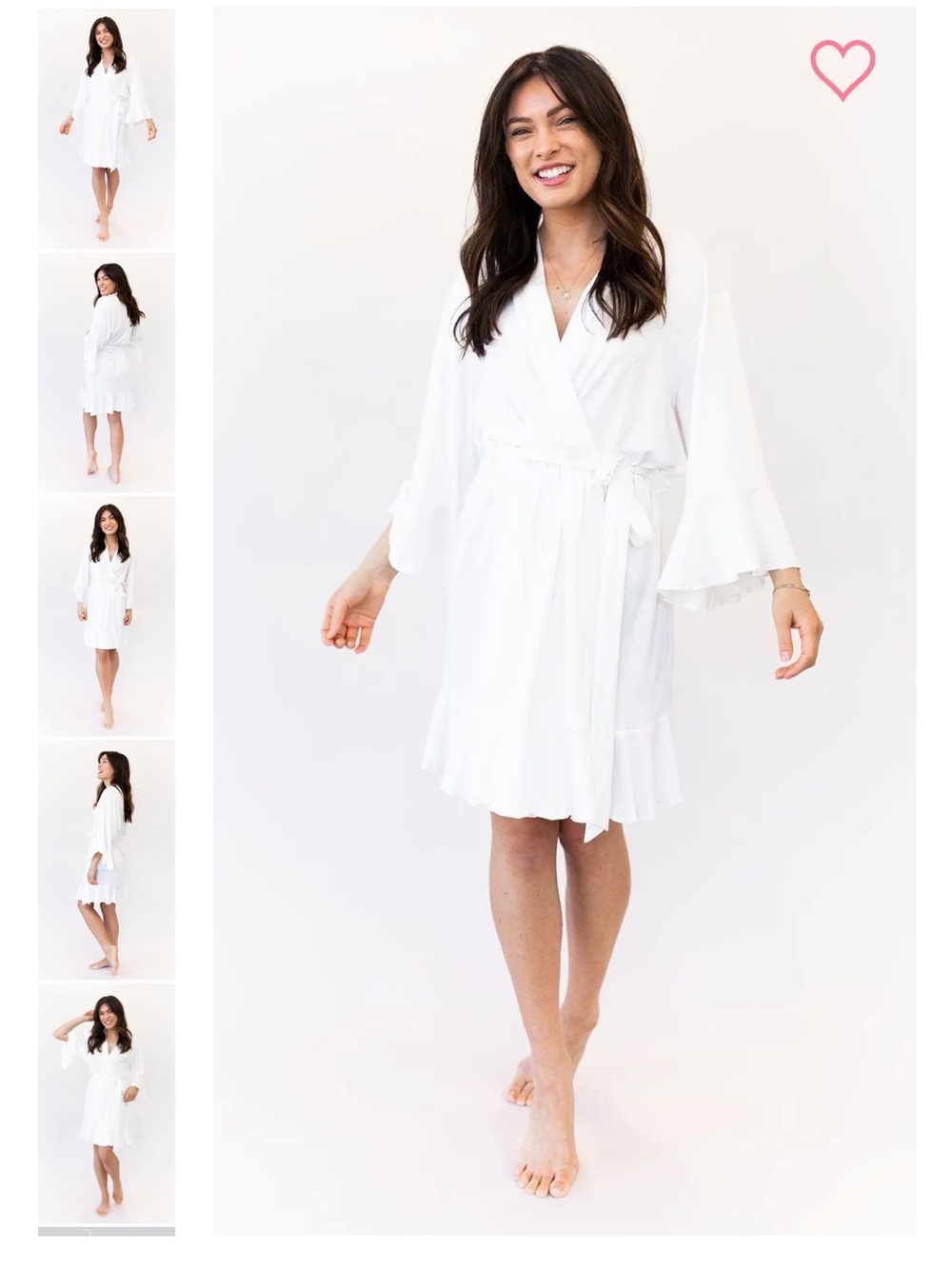 Kennedy Blue Ivory Ruffle Bridal Robe, Plus Size